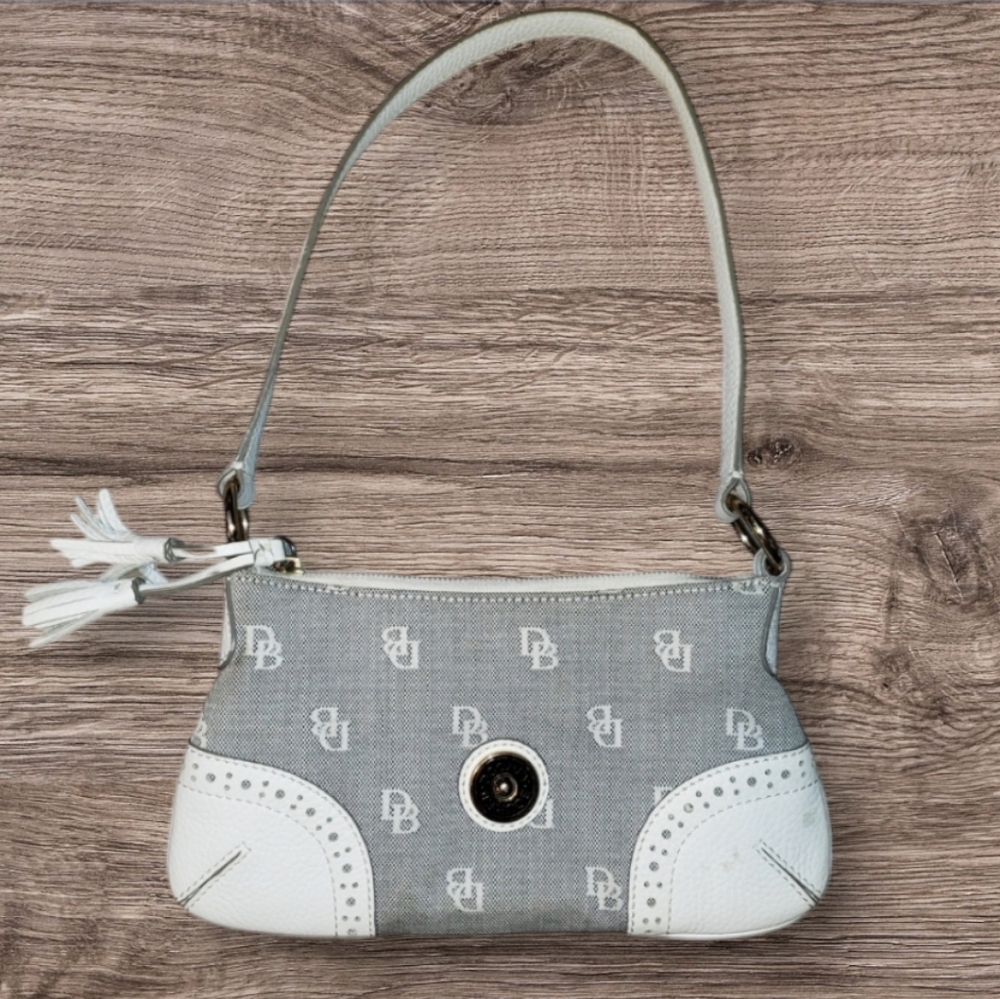 Vintage Y2K Dooney and Bourke Signature Db Canvas Shoulder Bag